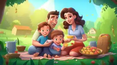 happy-family-enjoying-a-picnic-in-nature-lifestyle-ai-generated-photo