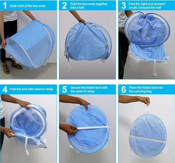 Multicolor baby mosquito net fully opened on a bed – large and breathable for baby sleep.