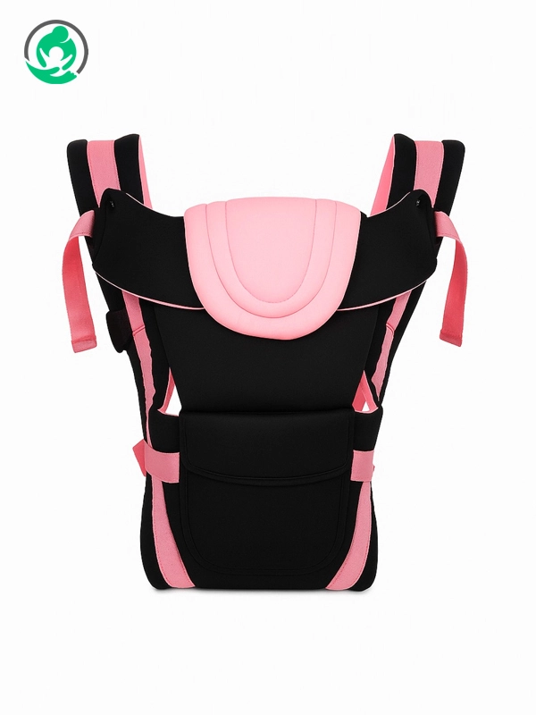 Mother carrying baby using 4-in-1 baby carrier bag – front facing