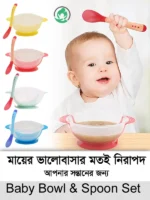 Baby Suction Bowl with Temperature Spoon – Safe Feeding Set BD