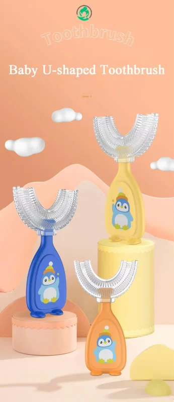 Close-up of Soft Silicone Bristles – Kids Toothbrush
