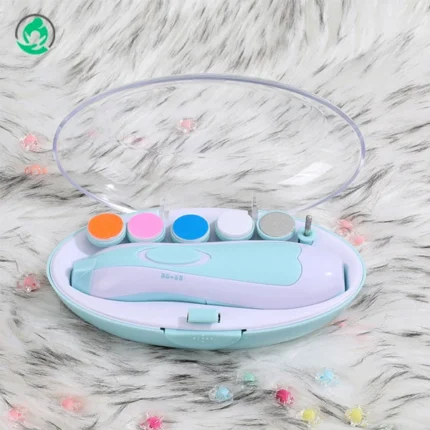 Nail polisher soft spinning head with light effect