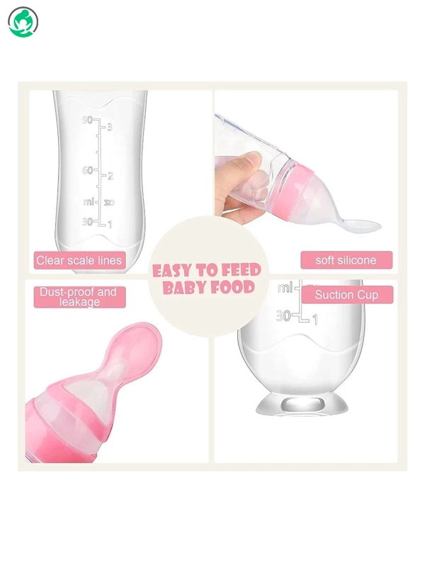 Easy Squeeze Design for Smooth Baby Feeding Silicone Squeeze Spoon for Baby Food Feeding